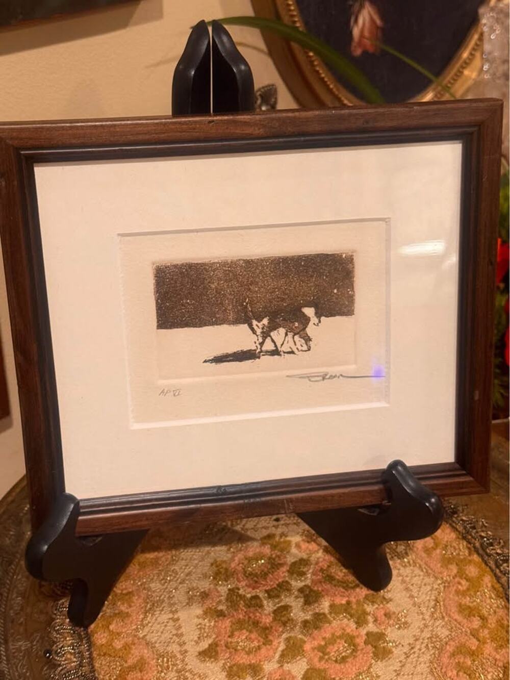 Sandy Scott Signed Artist Proof (AP VI) Wolf Wildlife Print – Framed Miniature